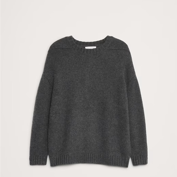 Banana Republic Charcoal Gray Cotton and Merino Wool Oversized Sweater - Picture 4 of 7